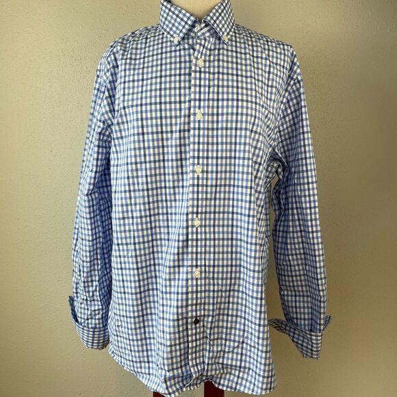 EUC Tommy Hilfiger Mens Long Sleeve Button Down Slim Fit Shirt Sz 16 1/2, 34-35 - Picture 1 of 7
